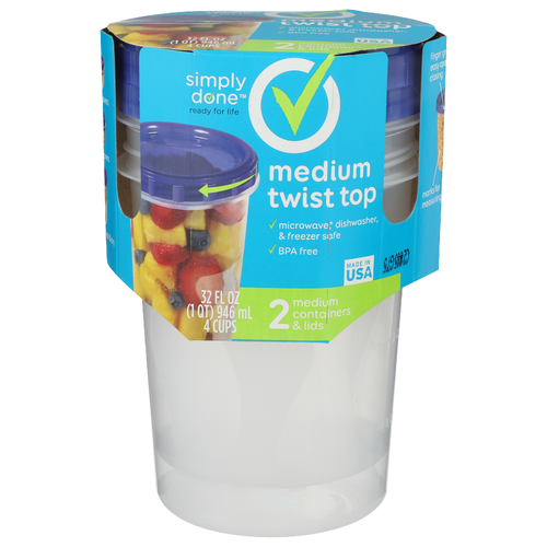 Simply Done Medium Twist Top - 8 Fluid Ounce - 4 Count