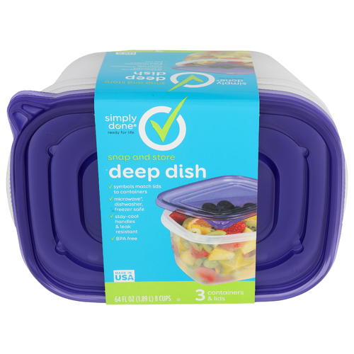 Simply Done Snap And Store Deep Dish - 21.333 Fluid Ounce - 3 Count