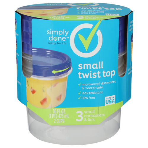 Simply Done Small Twist Top - 5.333 Fluid Ounce - 3 Count