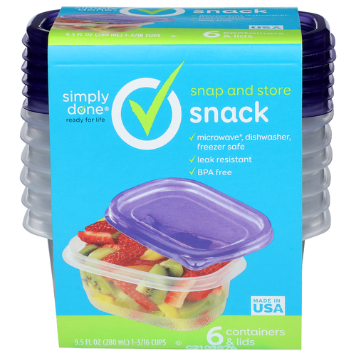 Simply Done Snack Snap And Store - 1.583 Fluid Ounce - 6 Count