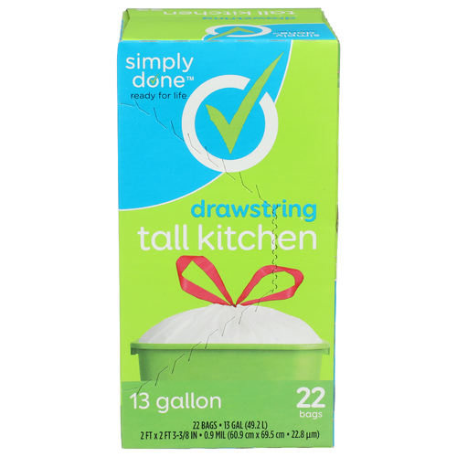 Simply Done Drawstring Tall Kitchen - 13 Gallon - 22 Count