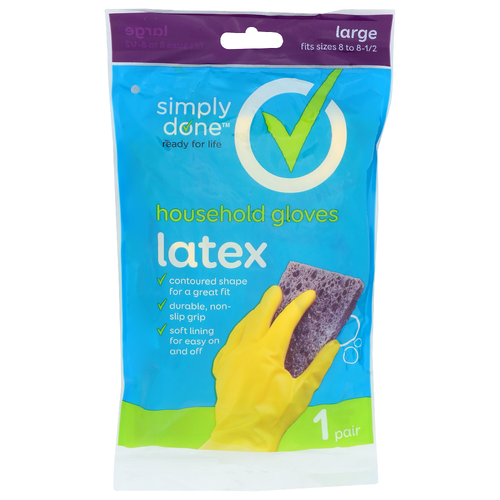 Simply Done Large Household Gloves Latex - 1 Count