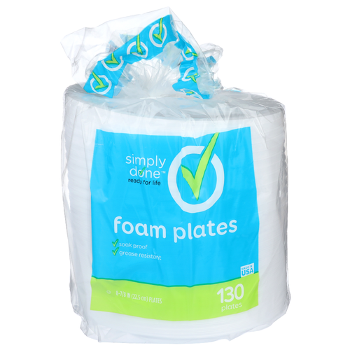 Simply Done Foam Plates - 130 Count
