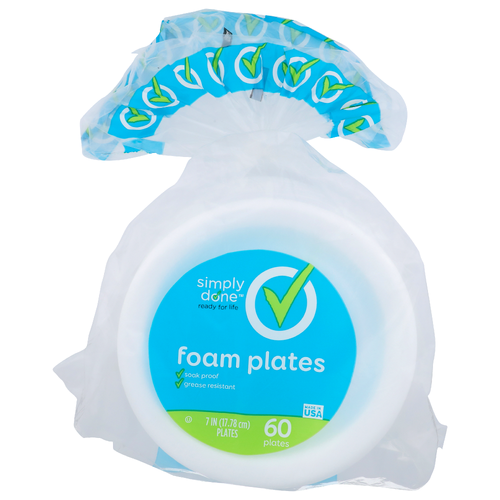 Simply Done Foam Plates - 60 Count