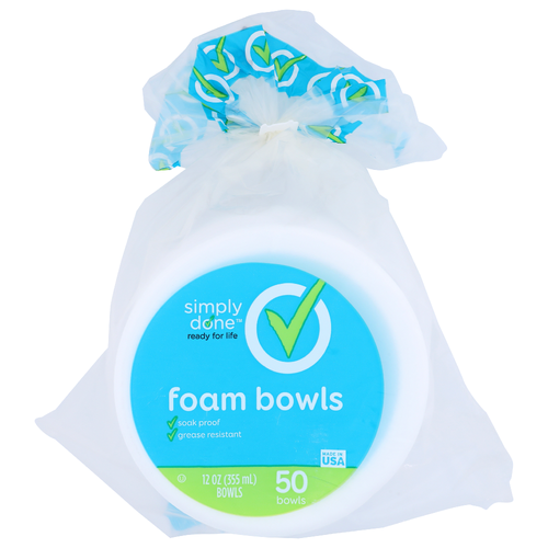 Simply Done Foam Bowls - 12 Ounce - 50 Count