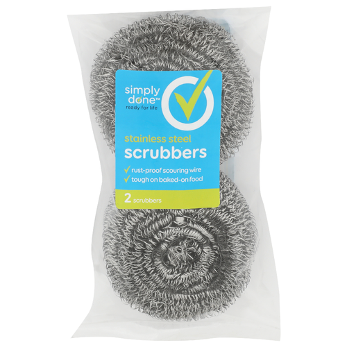 Simply Done Stainless Steel Scrubbers - 2 Count