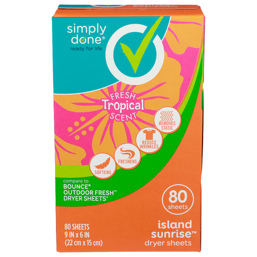 Simply Done Dryer Sheets - 80 Count