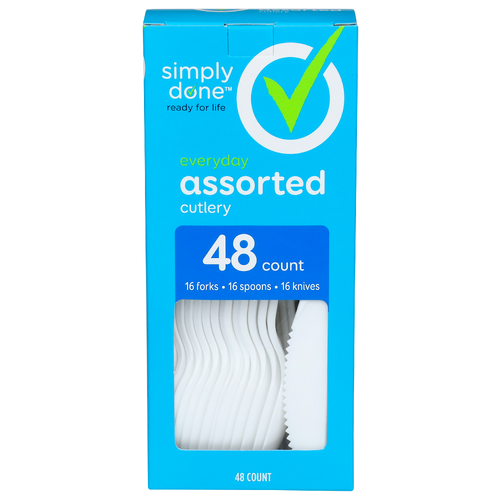 Simply Done Everyday Assorted Cutlery - 48 Count