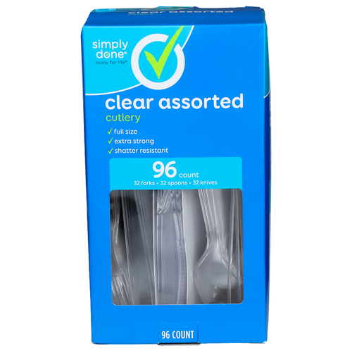 Simply Done Clear Assorted Cutlery - 96 Count