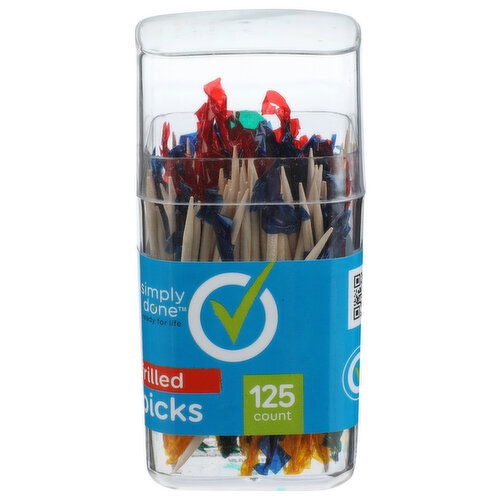 Simply Done Frilled Toothpicks - 125 Count