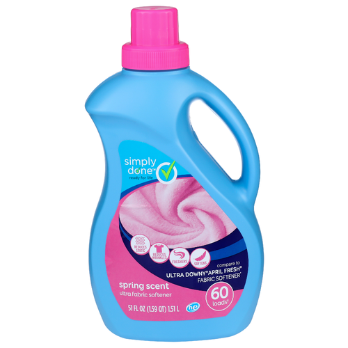 Simply Done Spring Ultra Fabric Softener - 0.85 Fluid Ounce - 60 Count