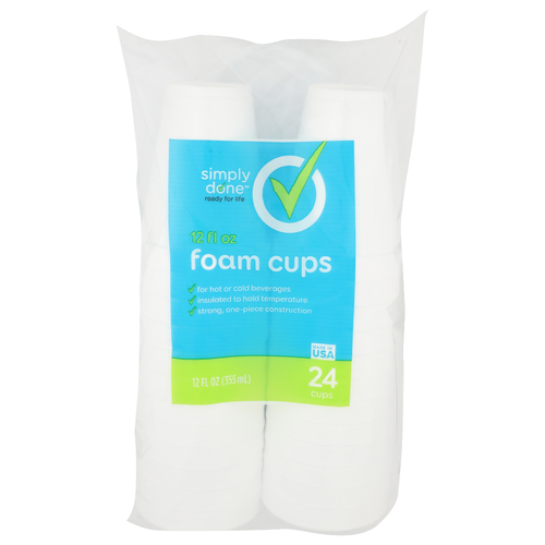 Simply Done Foam Cups - 12 Fluid Ounce - 24 Count