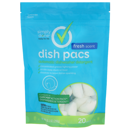 Simply Done Fresh Automatic Dishwasher Detergent Dish Pacs - 0.525 Ounce - 20 Count