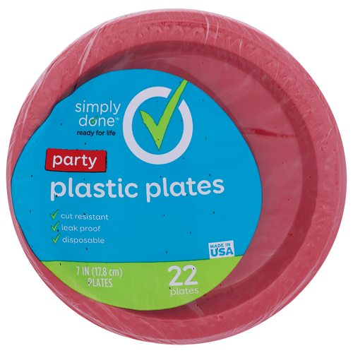 Simply Done Party Plastic Plates - 22 Count