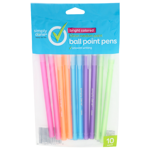 Simply Done Medium Point Ball Pens - 10 Count