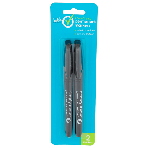 Simply Done Fine Tip Permanent Markers - 2 Count