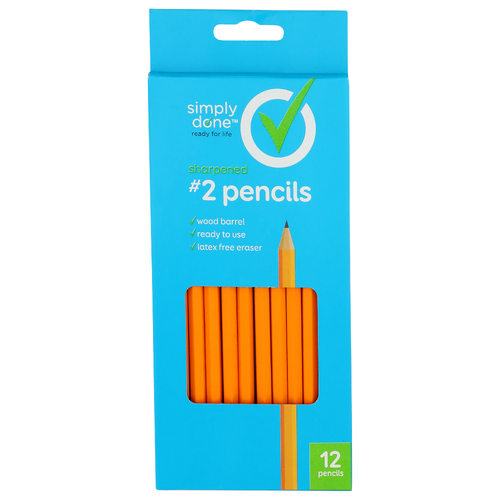Simply Done Sharpened 2 Pencils - 12 Count