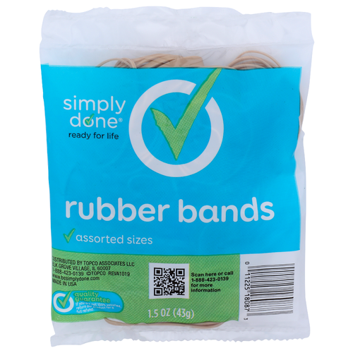 Simply Done Assortted Sizes Rubber Bands - 1.5 Ounce