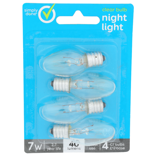 Simply Done Night Light Clear Bulb - 4 Count