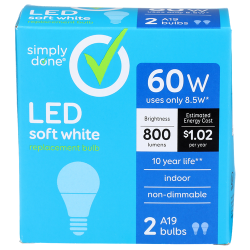 Simply Done Soft White Led - 2 Count
