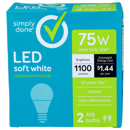 Simply Done Led Soft White Replacement Bulb - 2 Count