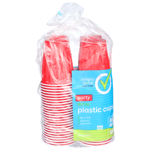 Simply Done Party Plastic Cups - 18 Fluid Ounce - 100 Count