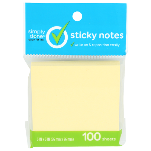 Simply Done Sticky Notes - 100 Count