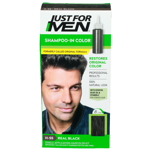 Just For Men H-55 Real Black Shampoo-In Color - 1 Each