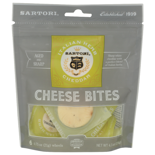 Sartori Italian Herb Cheddar Cheese Bites - 0.75 Ounce - 6 Count Image 1 of 4