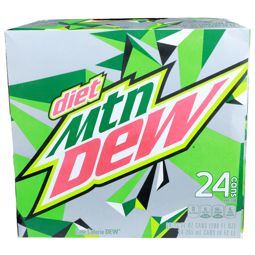 Mtn Dew Diet Low Calorie - 12 Fluid Ounce - 24 Count