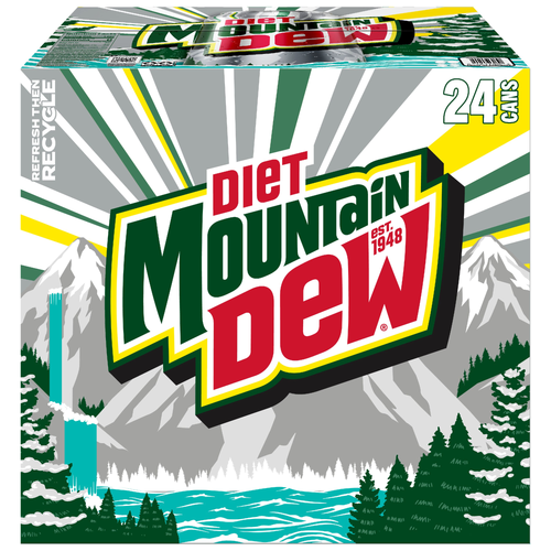 Mountain Dew Diet Soda Citrus - 24 Count