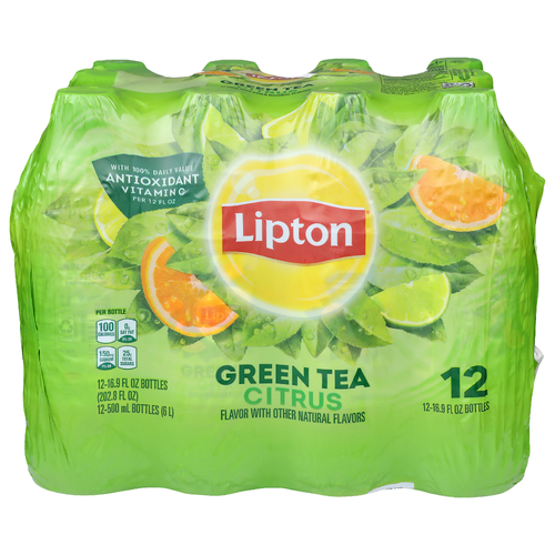 Lipton Citrus Green Tea - 16.9 Fluid Ounce - 12 Count