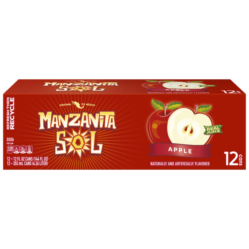 Manzanita Sol Soda Apple Naturally & Artificially Flavored - 144 Fluid Ounce - 1 Count