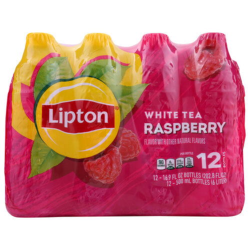 Lipton Wht Tea w Rspbry 12 - 16.9 Fluid Ounce - 12 Count
