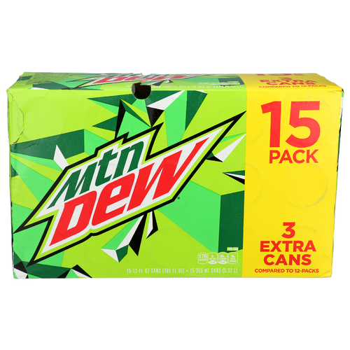 Mtn Dew Soda - 12 Fluid Ounce - 15 Count