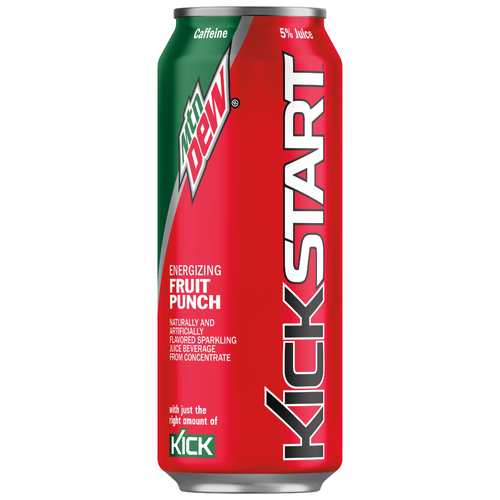 Mtn Dew Kickstart Juice Drink Fruit Punch - 16 Fluid Ounce