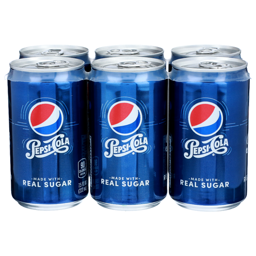 Pepsi-Cola Real Sugar - 7.5 Fluid Ounce - 6 Count