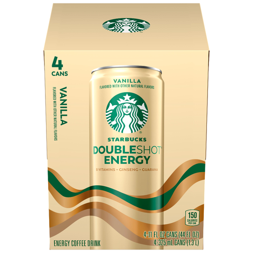 Starbucks Doubleshot Energy Coffee Beverage Vanilla Flavored Can - 44 Fluid Ounce