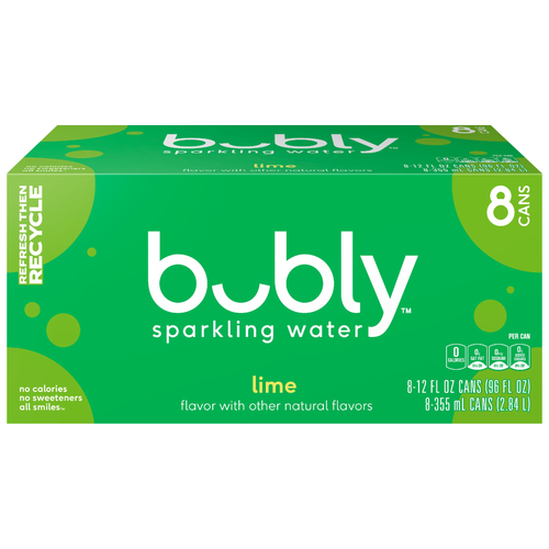 Bubly Sparkling Water Lime - 96 Fluid Ounce