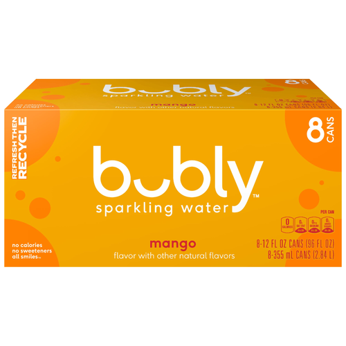 Bubly Sparkling Water Mango - 96 Fluid Ounce