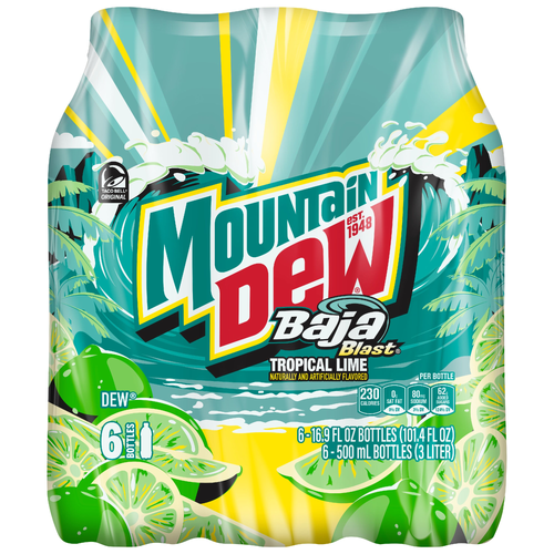 Mountain Dew Baja Blast Soda Tropical Lime - 101.4 Fluid Ounce