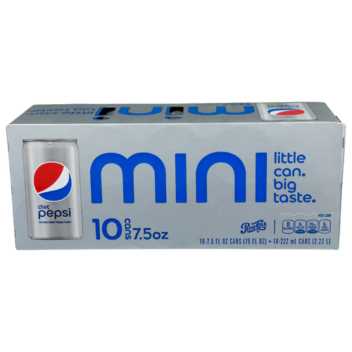 Pepsi-Cola Mini Diet Pepsi - 7.5 Fluid Ounce - 10 Count