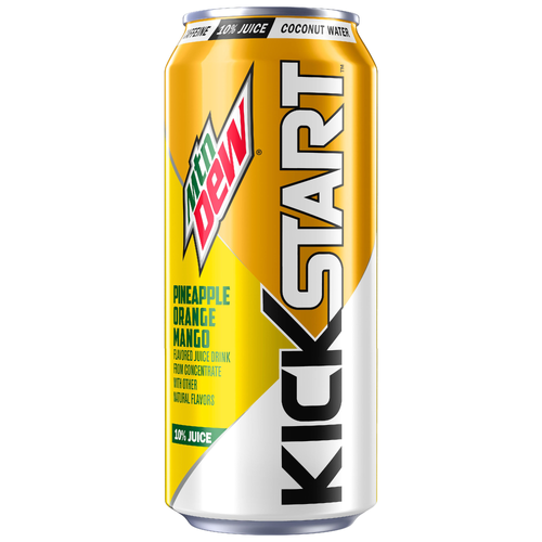 Mtn Dew Kickstart Juice Drink Energizing Pineapple Orange Mango - 16 Fluid Ounce