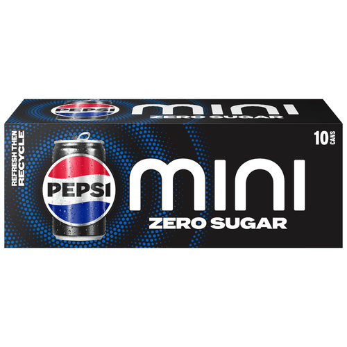 Pepsi Zero Sugar Mini Soda Cola - 75 Fluid Ounce