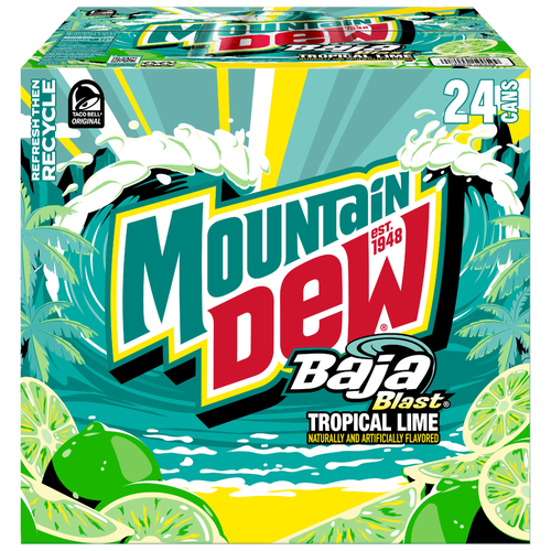 Mountain Dew Baja Blast Soda Tropical Lime - 288 Fluid Ounce