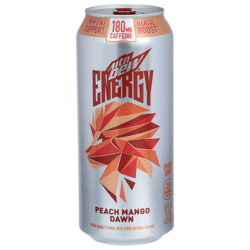 Mtn Dew Energy Peach Mango Dawn Drink - 16 Fluid Ounce Image 1 of 4