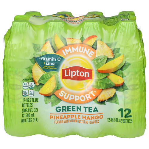 Lipton Pineapple Mango Green Tea - 16.9 Fluid Ounce - 12 Count