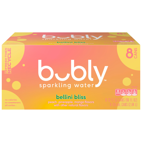 Bubly Sparkling Water Bellini Bliss - 96 Fluid Ounce