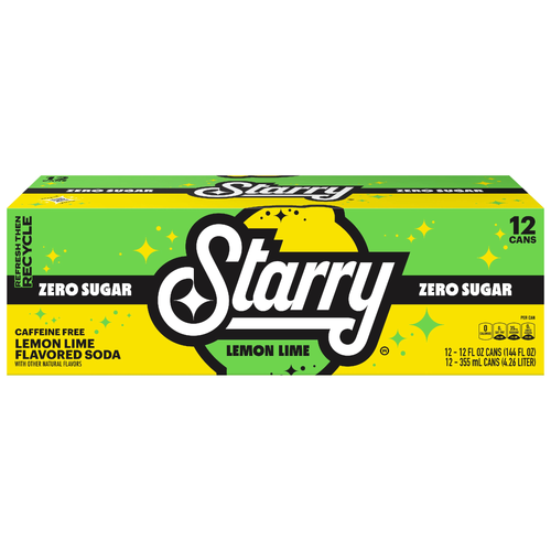 Starry Zero Sugar Soda Lemon Lime - 144 Fluid Ounce