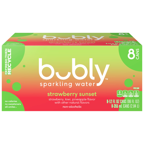 Bubly Sparkling Water Strawberry Sunset - 96 Fluid Ounce